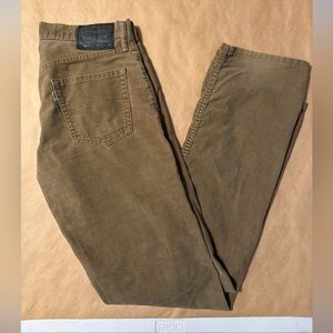 Levis 514 Pants Mens 33x34 Brown Corduroy Regular Fit Straight Leg Casual Preppy